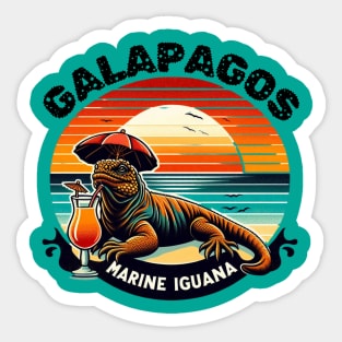 Galapagos islands lizards marine iguana for kids women men Sticker